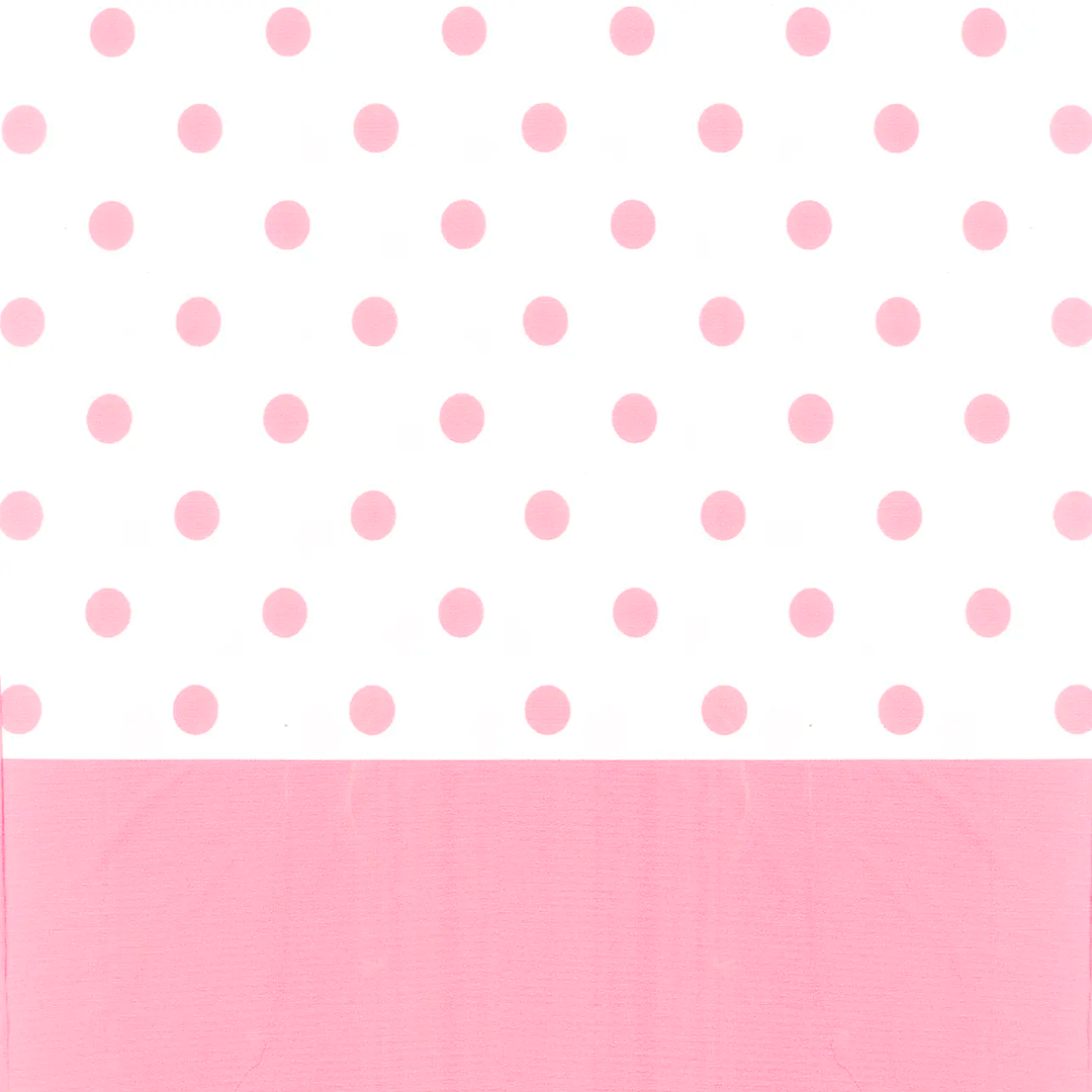 MANTEL PLASTICO PUNTOS ROSADOS 137X174CM X1U
