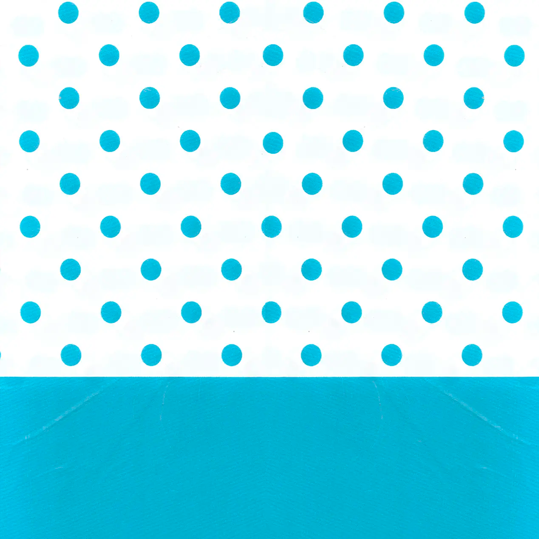 MANTEL PLASTICO PUNTOS TURQUESA 137X174CM X1U