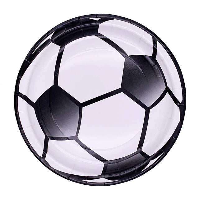 PLATO PELOTA FUTBOL BLANCO Y NEGRO X6U