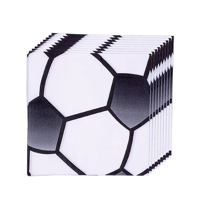 SERVILLETAS PELOTA FUTBOL BLANCO Y NEGRO X12U