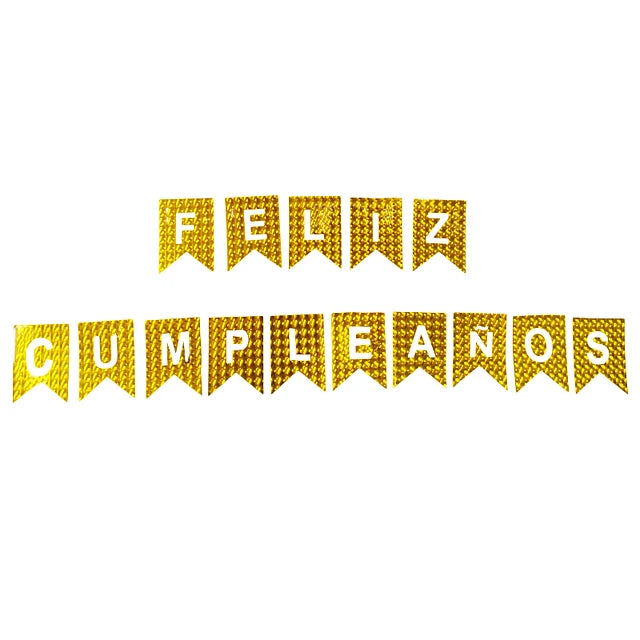 GUIRNALDA FELIZ CUMPLEAÑOS HOLEOGRAFICA DORADA X1U