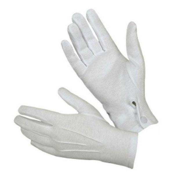 GUANTE DESFILE BLANCO GRANDE CON BROCHE X1U