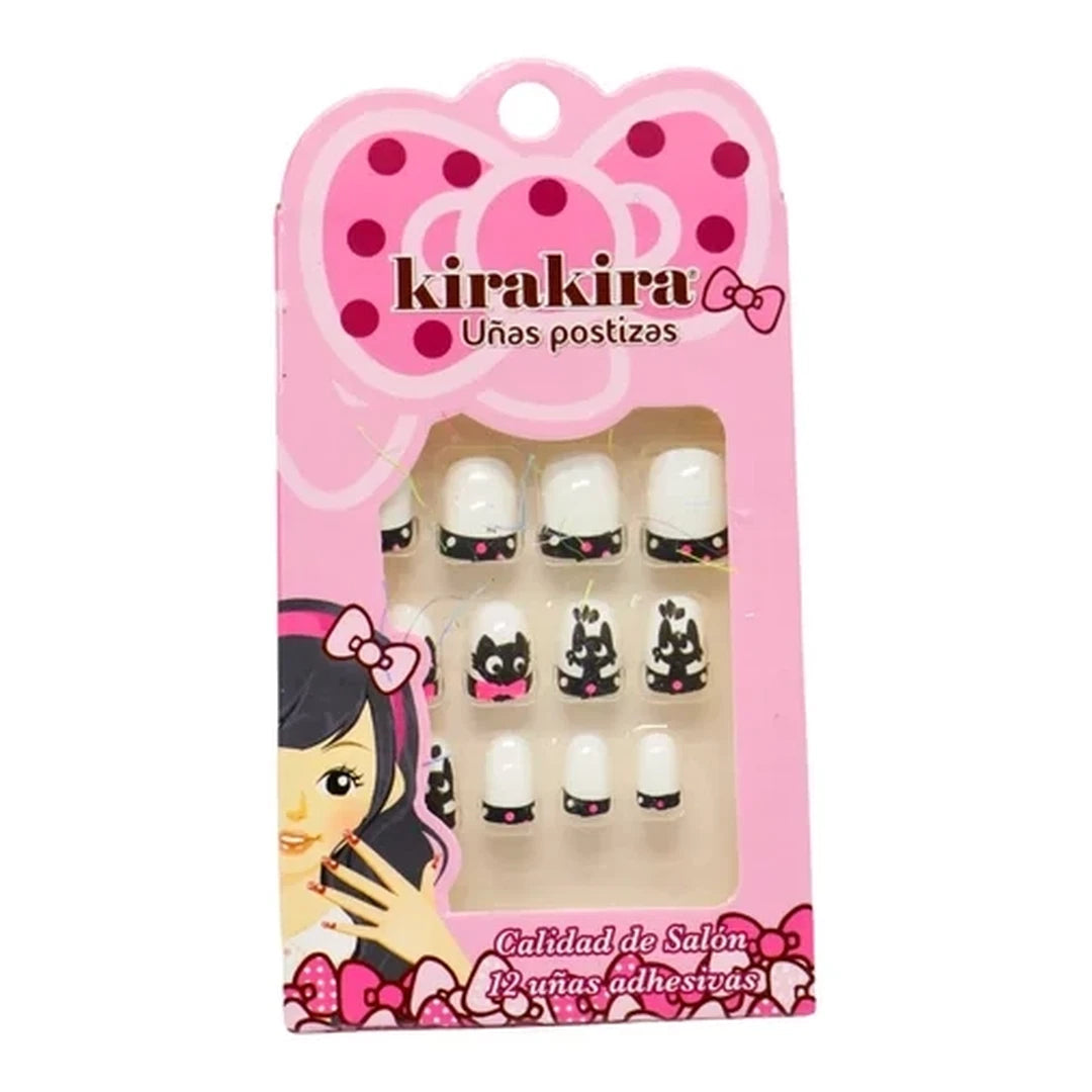 UÑAS POSTIZAS GATITO X1 SET