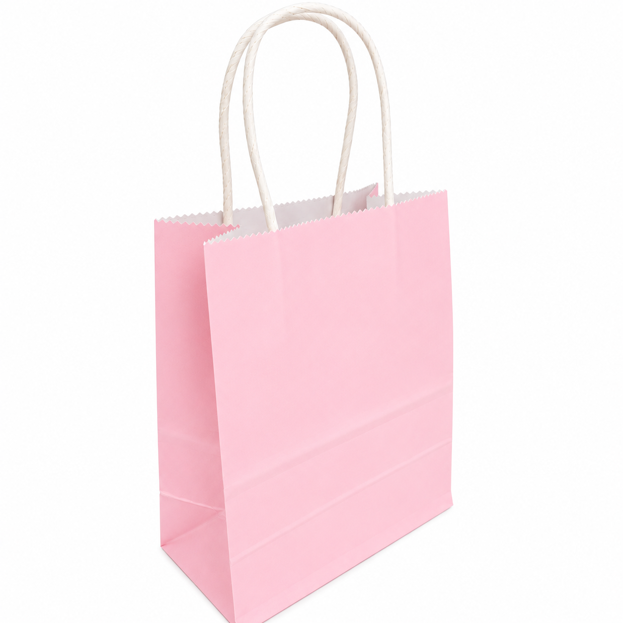BOLSA REGALO KRAFT ROSADO PASTEL 15X21X8 X1 UNI