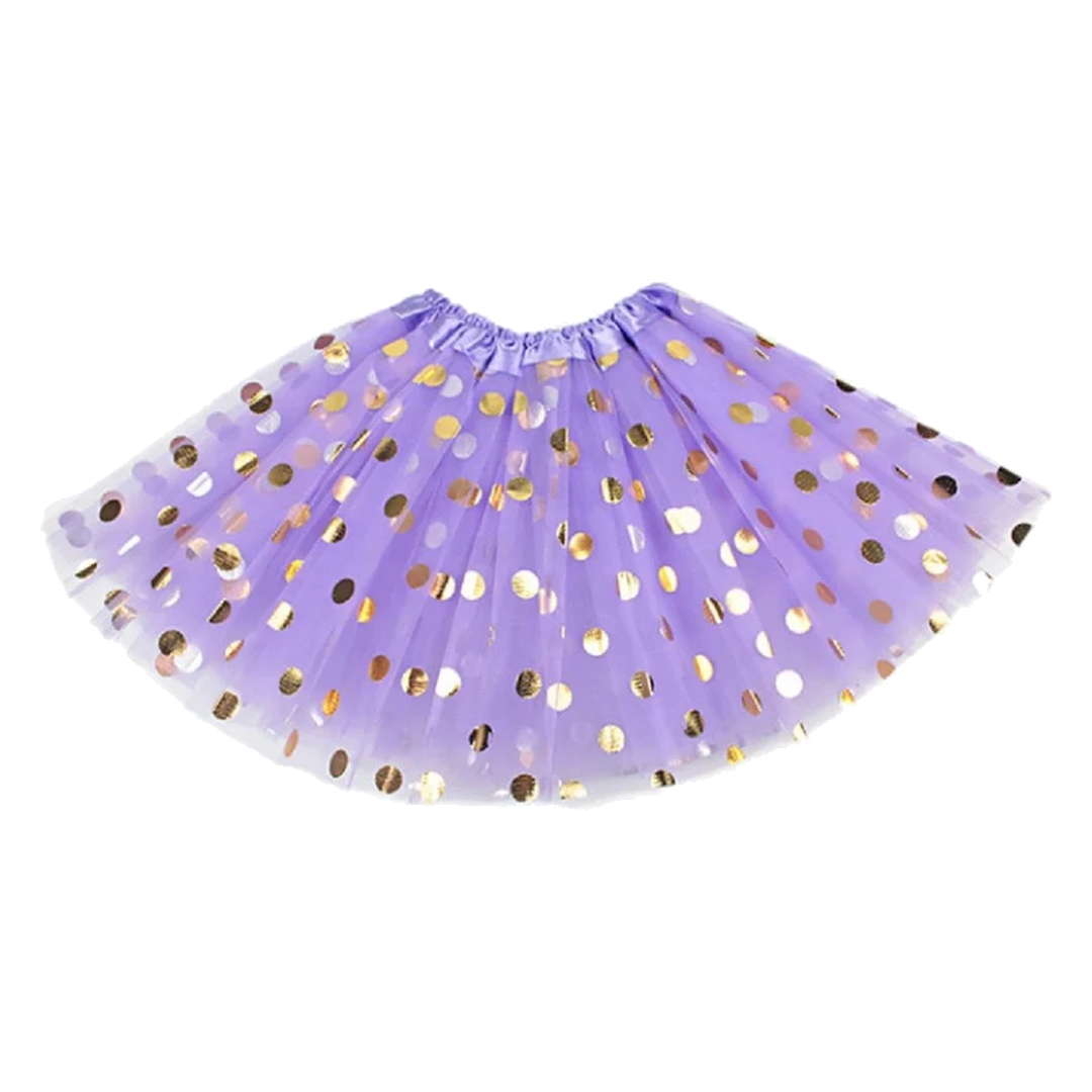 TUTU LILA LUNARES DORADOS