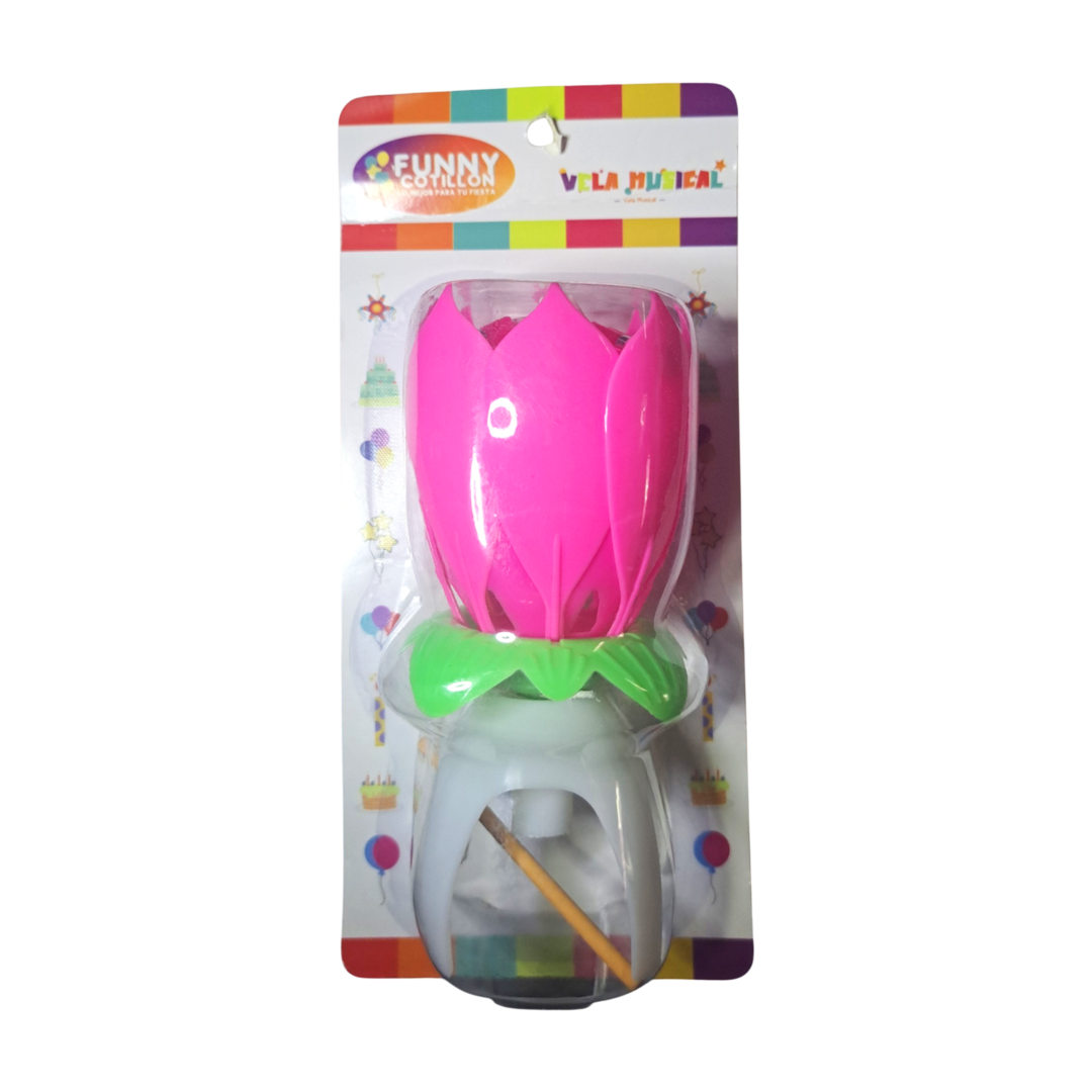 VELA FLOR MUSICAL 12X6CM BOX
