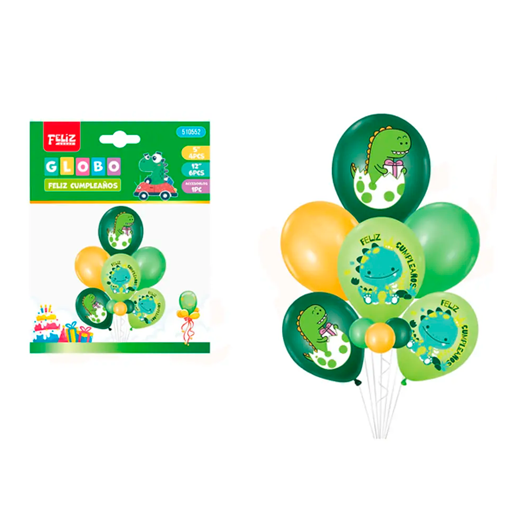 SET GLOBOS MET DINOSAURIO PARTY