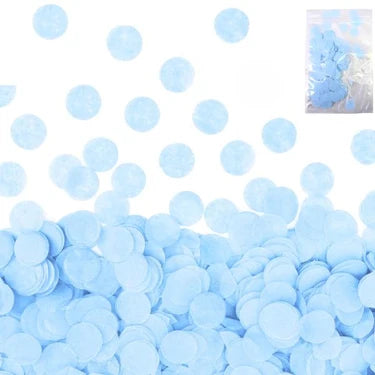 CONFETTI PAPEL REDONDO 2CM CELESTE X1U