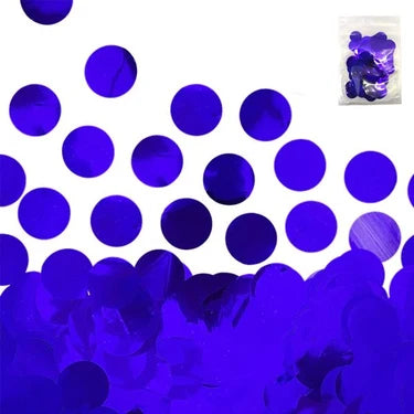 CONFETTI PAPEL REDONDO METAL 2CM CELESTE X1U