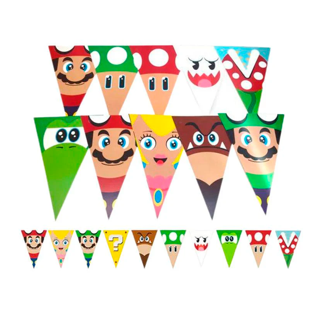 BANNER BANDERIN MARIO BROS 10M
