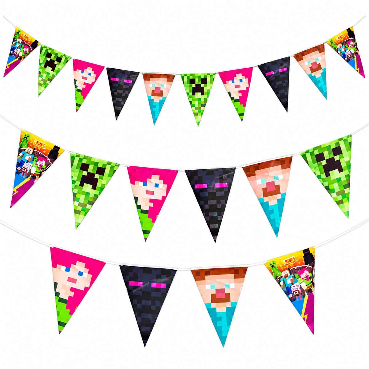 BANDERIN DECORATIVO MINECRAFT X6U