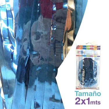 CORTINA METAL 100X200 PLATA/CELESTE X1U