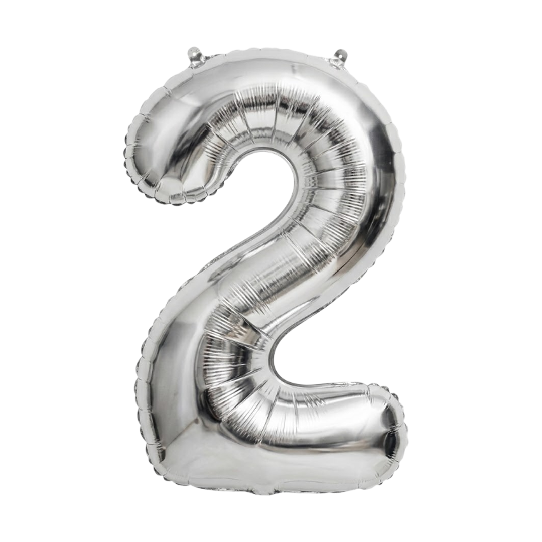 GLOBO 32" N°2 PLATEADO