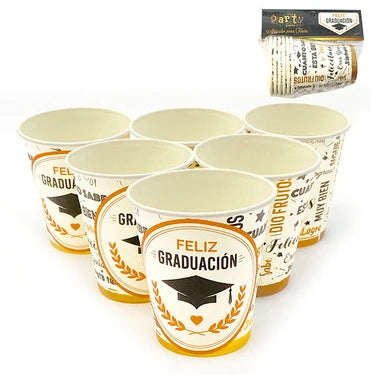 VASOS FELIZ GRADUACIÓN X6U