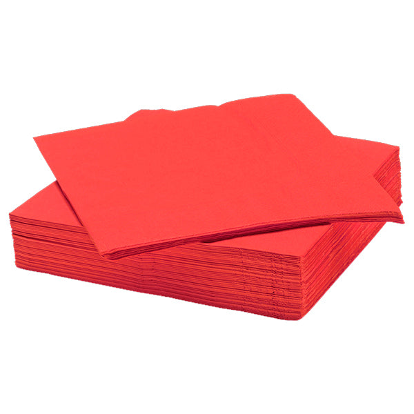 SERVILLETAS COLOR ROJO 33X33CM X20U