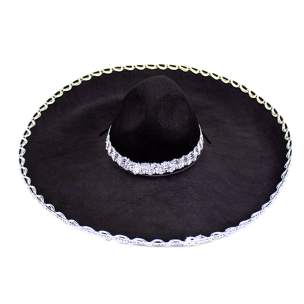 SOMBRERO MEXICANO NEGRO GRANDE X1U