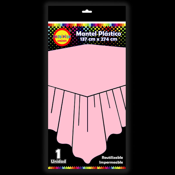 MANTEL REUTILIZABLE 137X274 ROSADO