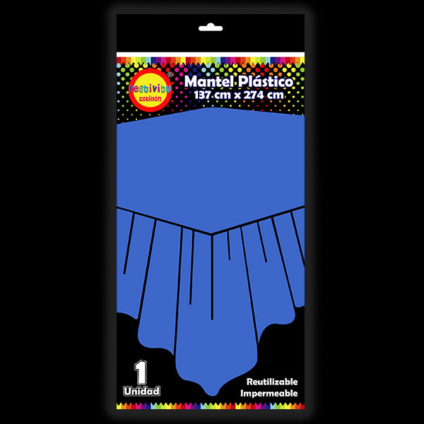 MANTEL REUTILIZABLE 137X274 AZUL REY