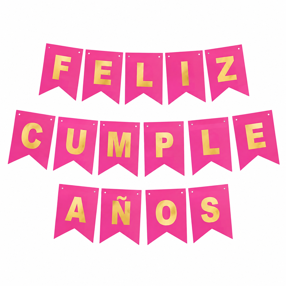 GUIRNALDA FELIZ CUMPLEAÑOS FUCSIA/DORADO 3M X1U