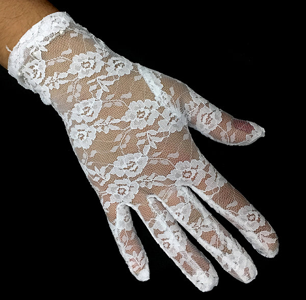 GUANTE ENCAJE BLANCO 21CM X1U