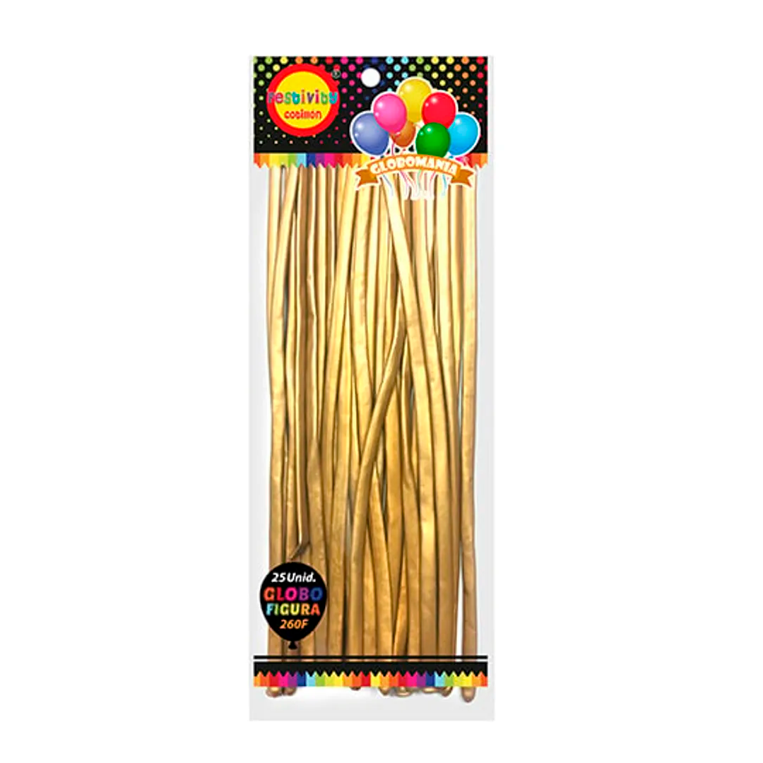 GLOBO FIGURA CHROME DORADO X25 GLOBOMANIA