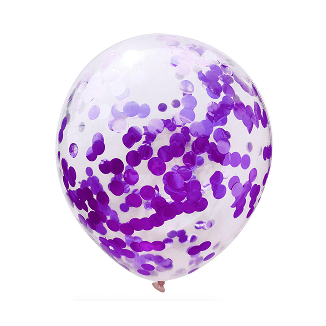 GLOBO CONFETI MORADO R12 30CM X12U