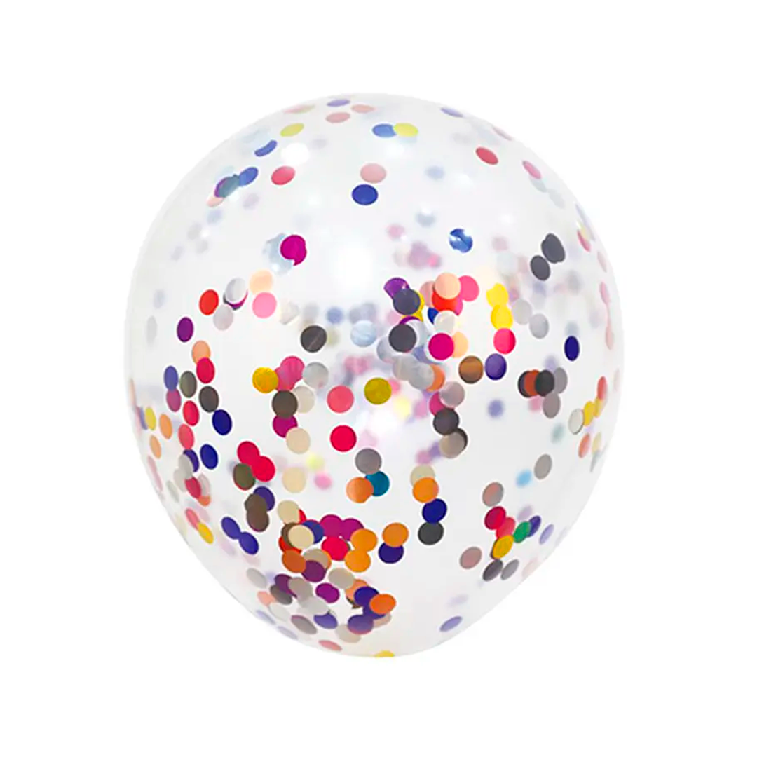 GLOBO CONFETTI ARCOIRIS R12 30CM X12U