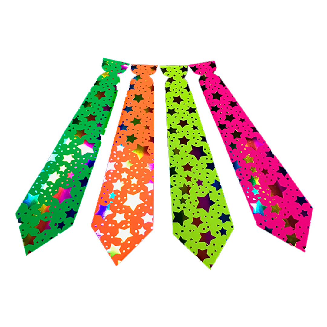 CORBATA FLUOR ESTRELLA ARCOIRIS X6