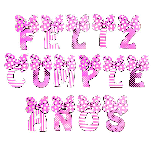 GUIRNALDA FELIZ CUMPLEAÑOS HUMITA ROSADO X1U