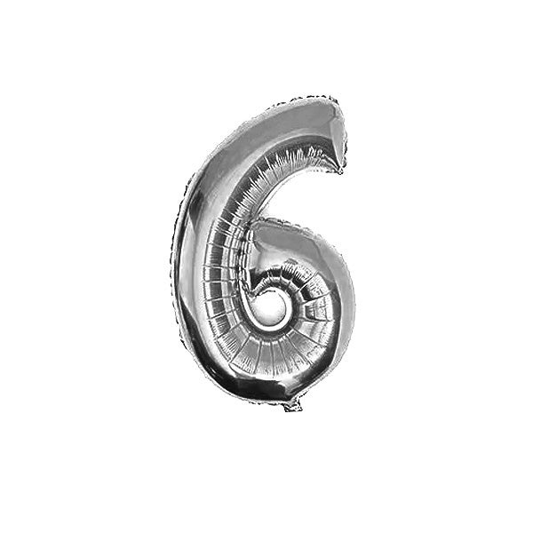 GLOBO 32" N°6 PLATEADO