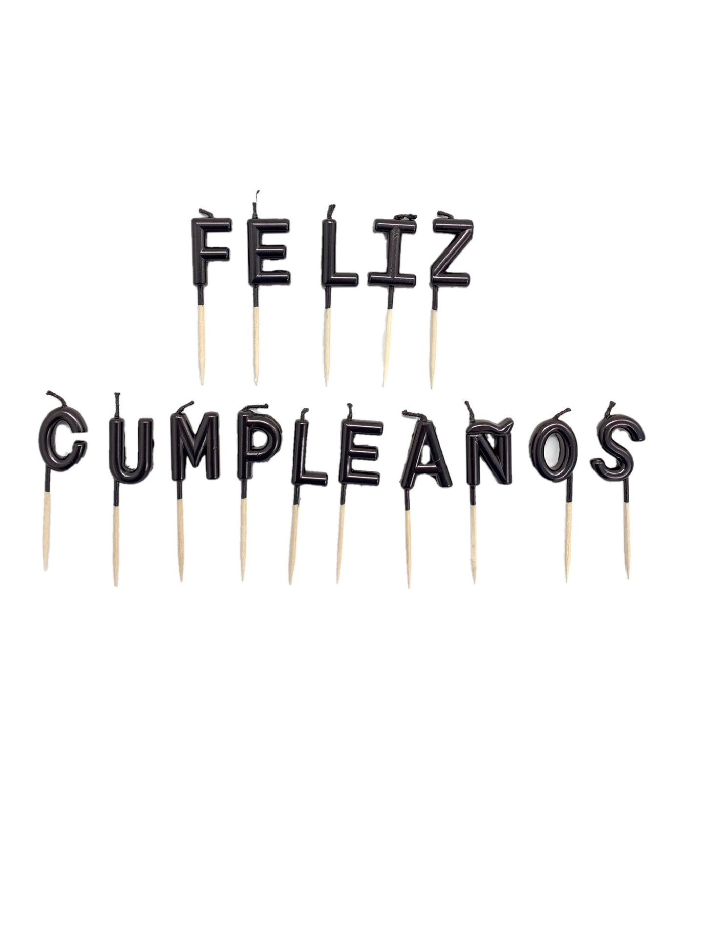 VELA FRASE FELIZ CUMPLEAÑOS METALICA NEGRA X1U