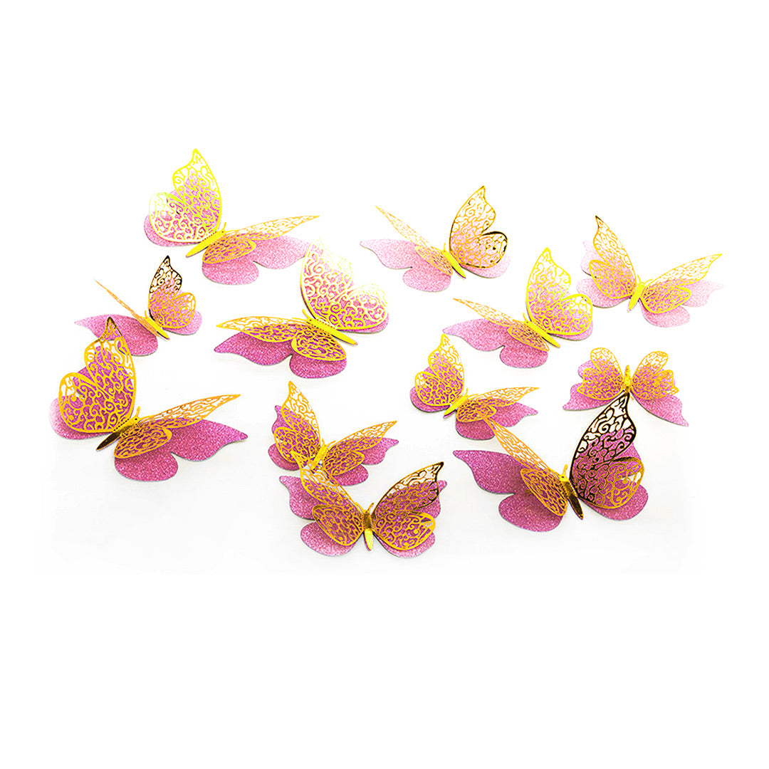 DECO MARIPOSAS ROSADA X12U
