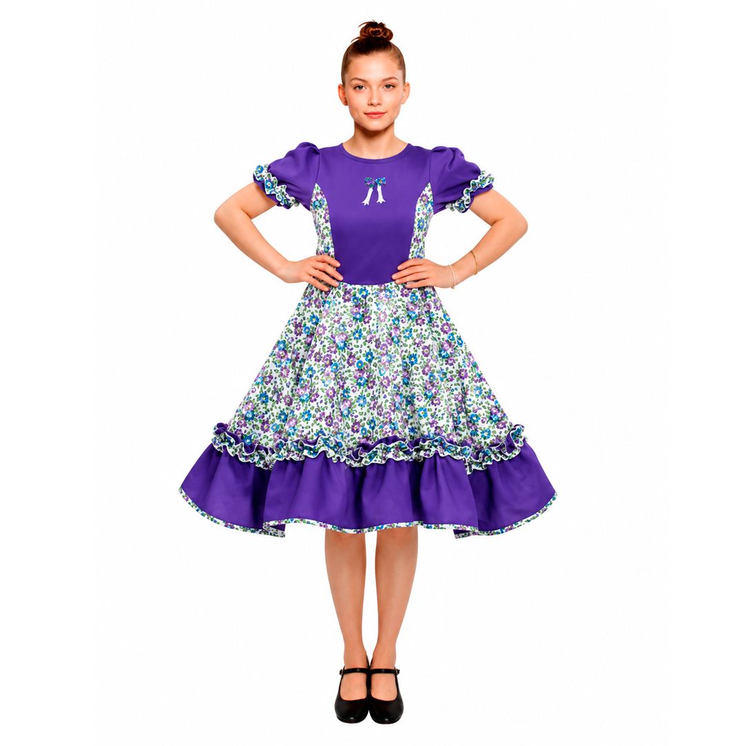 VESTIDO HUASA CHINITA FLOREADO LILA - DIFERENTES TALLAS