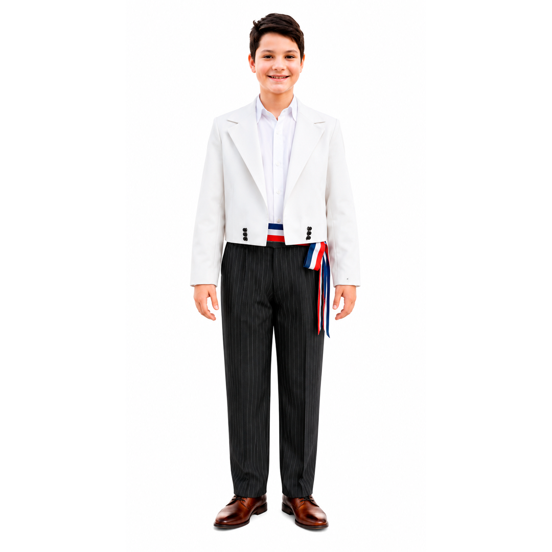 TRAJE HUASO ELEGANTE BLANCO - DIFERENTES TALLAS