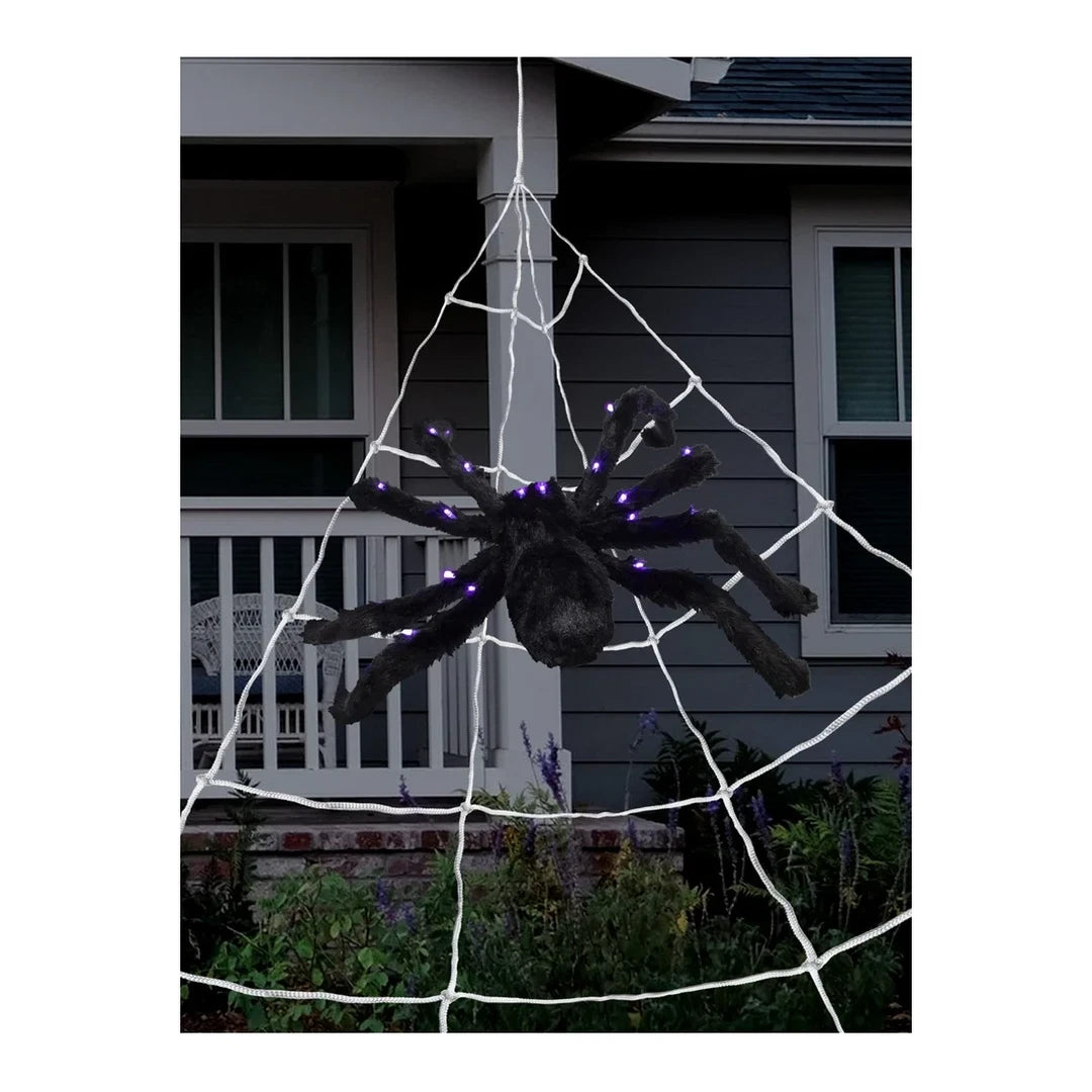 TELA ARAÑA GIGANTE CON ARAÑA LED 200CM X1 UNI
