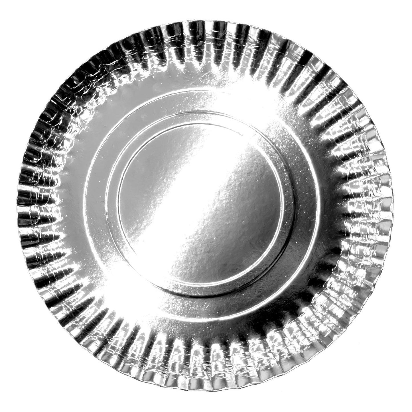 BANDEJA CARTON REDONDO 33CM PLATEADO X1U