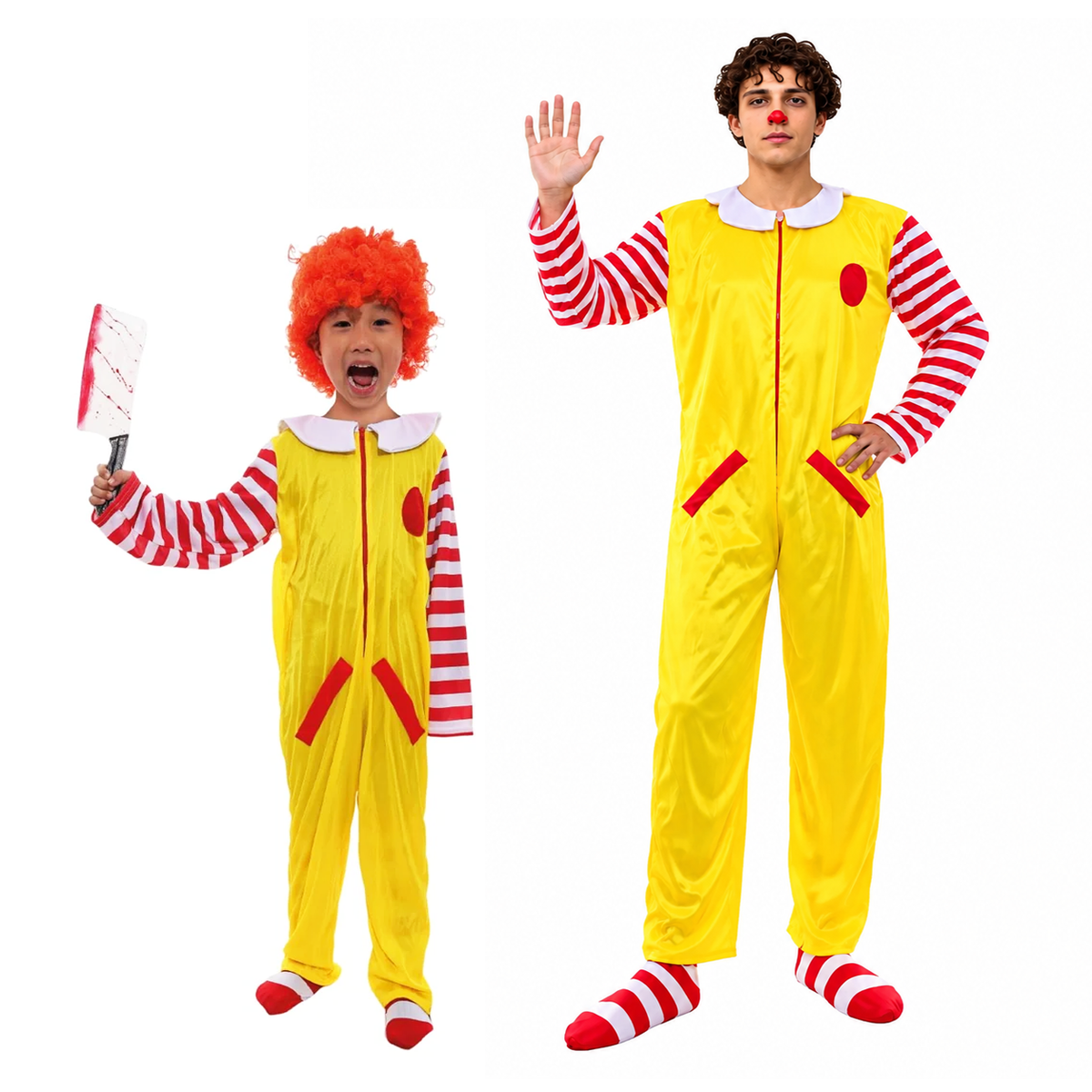 TRAJE PAYASO AMARILLO RALLAS - DIFERENTES TALLAS