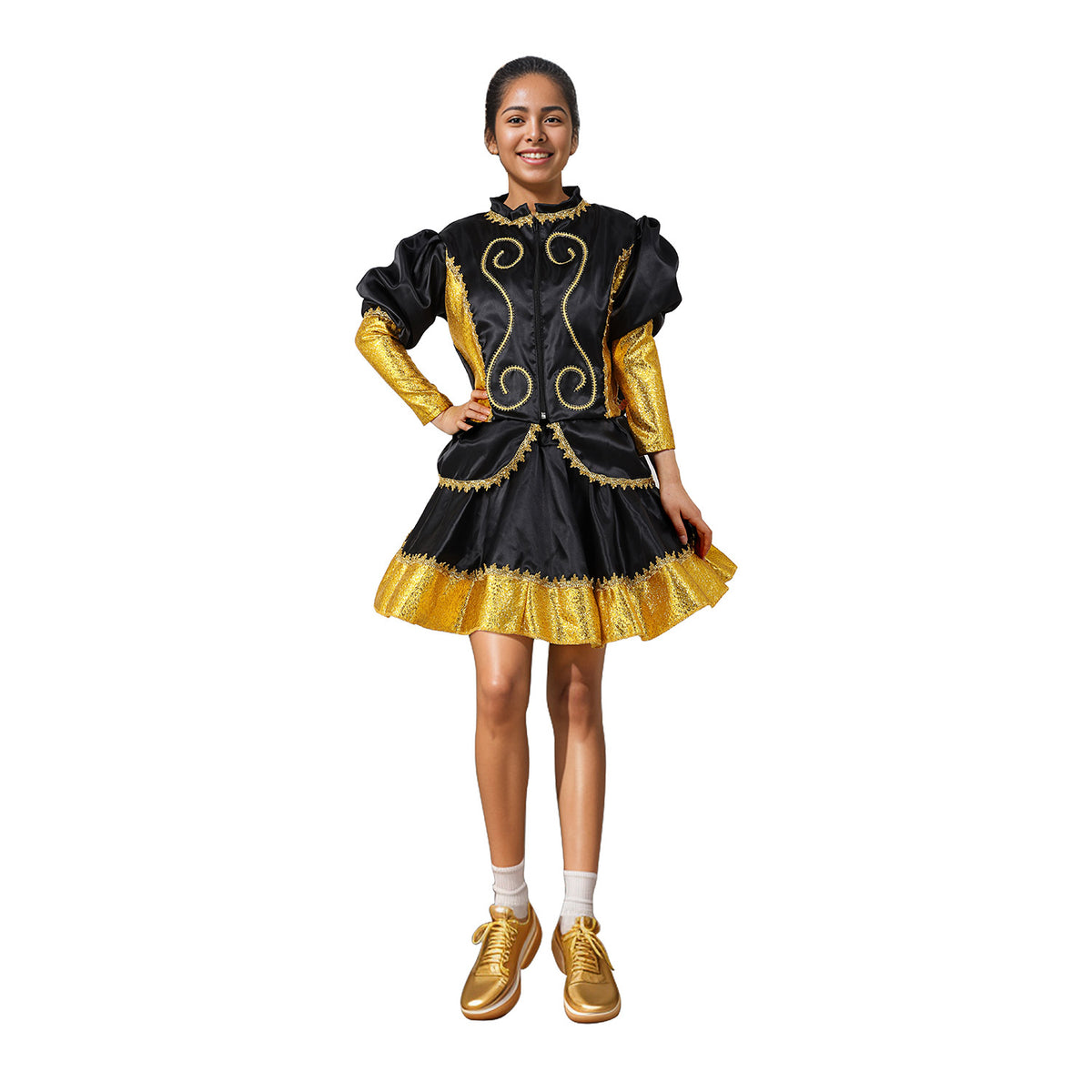 TRAJE CAPORAL NEGRO NIÑA/ADULTA - DIFERENTES TALLAS