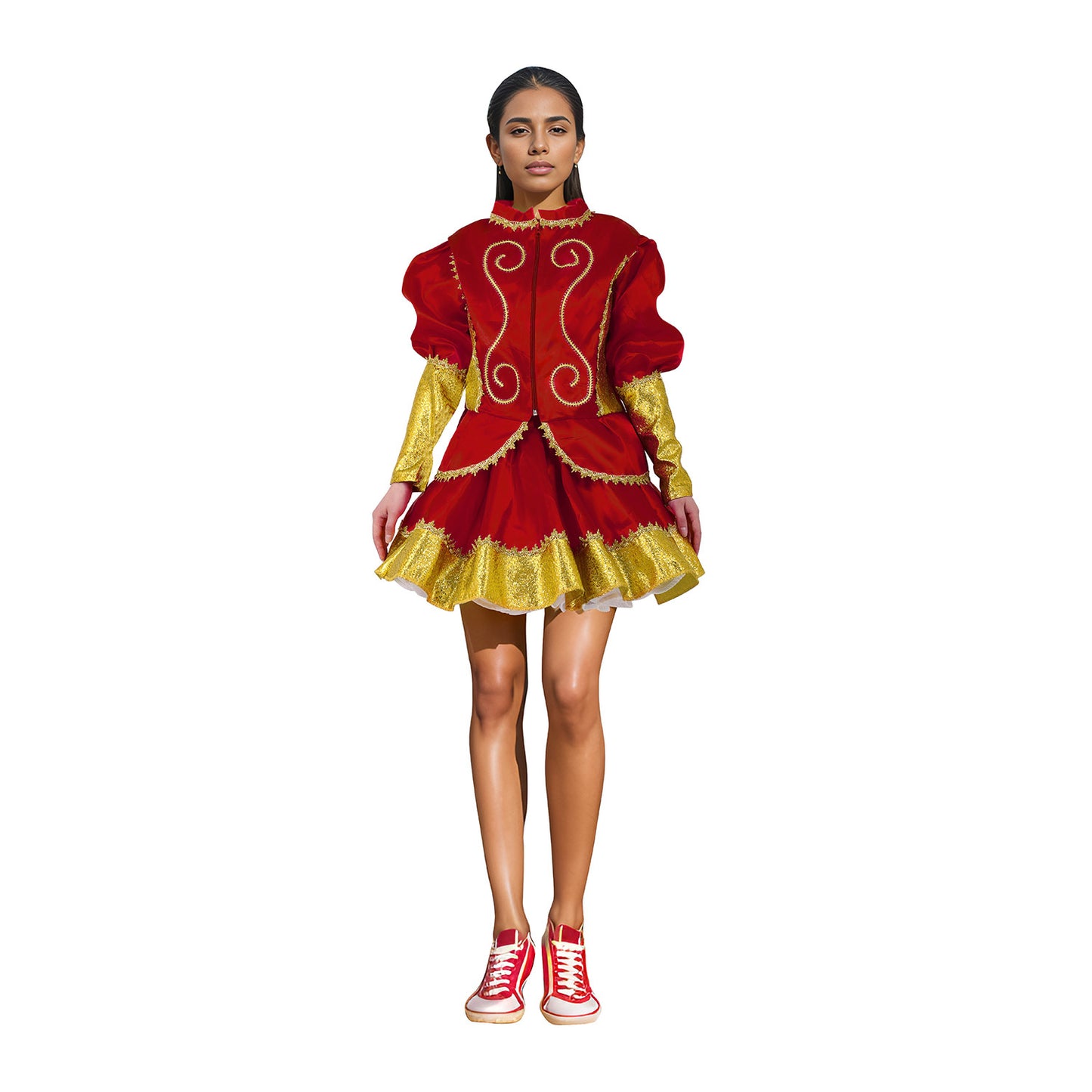 TRAJE CAPORAL ROJO NIÑA/ADULTA - DIFERENTES TALLAS