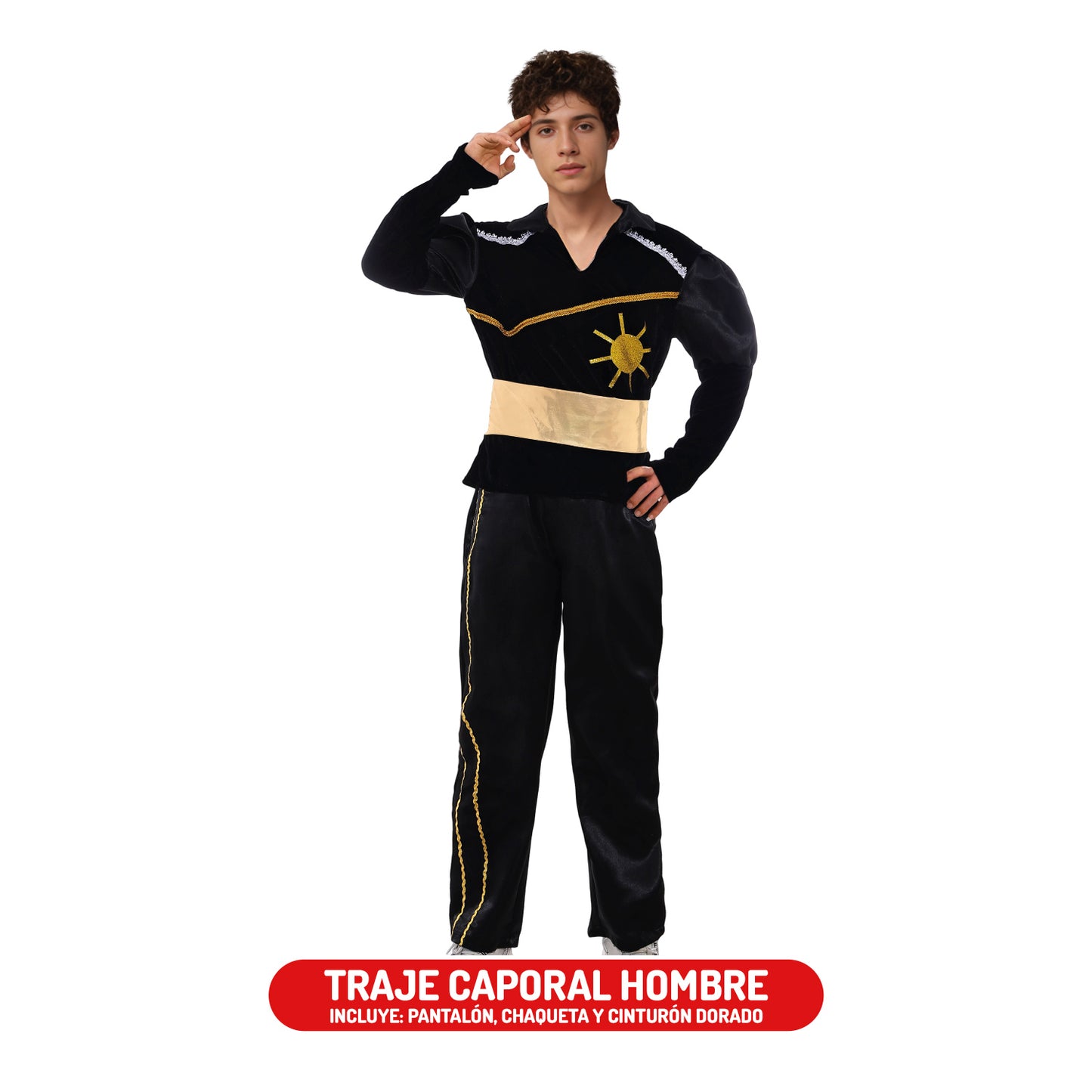 TRAJE CAPORAL NEGRO NIÑO/ADULTO - DIFERENTES TALLAS