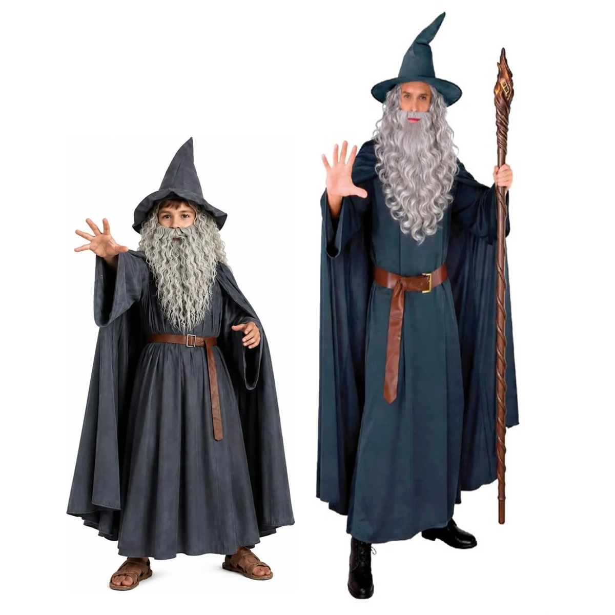 TRAJE HECHICERO GRIS - DIFERENTES TALLAS
