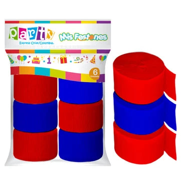 FESTÓN AZUL/ROJO 12M X6U