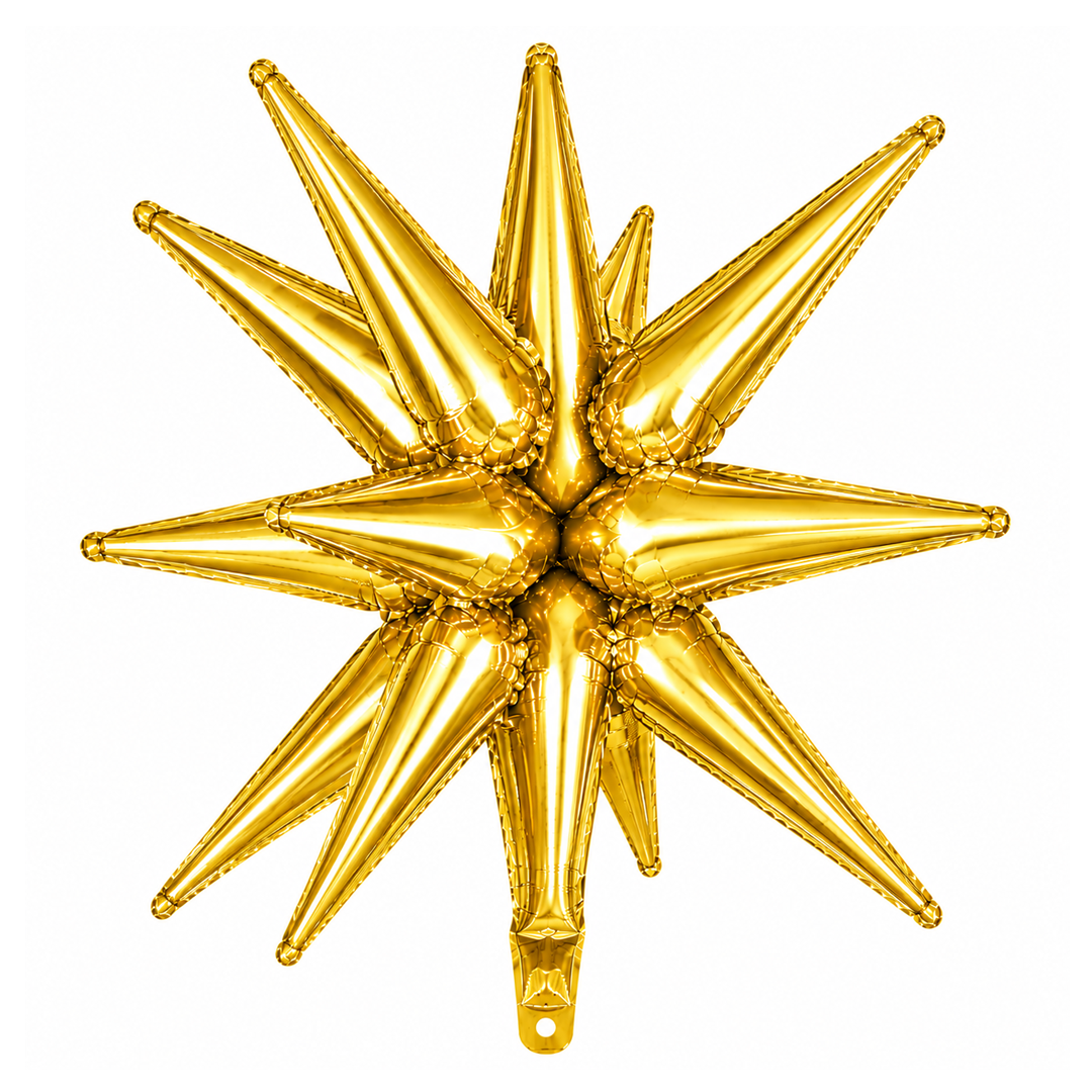 GLOBO METALICO ESTRELLA EXPLOSION DORADA 26" 65X65CM