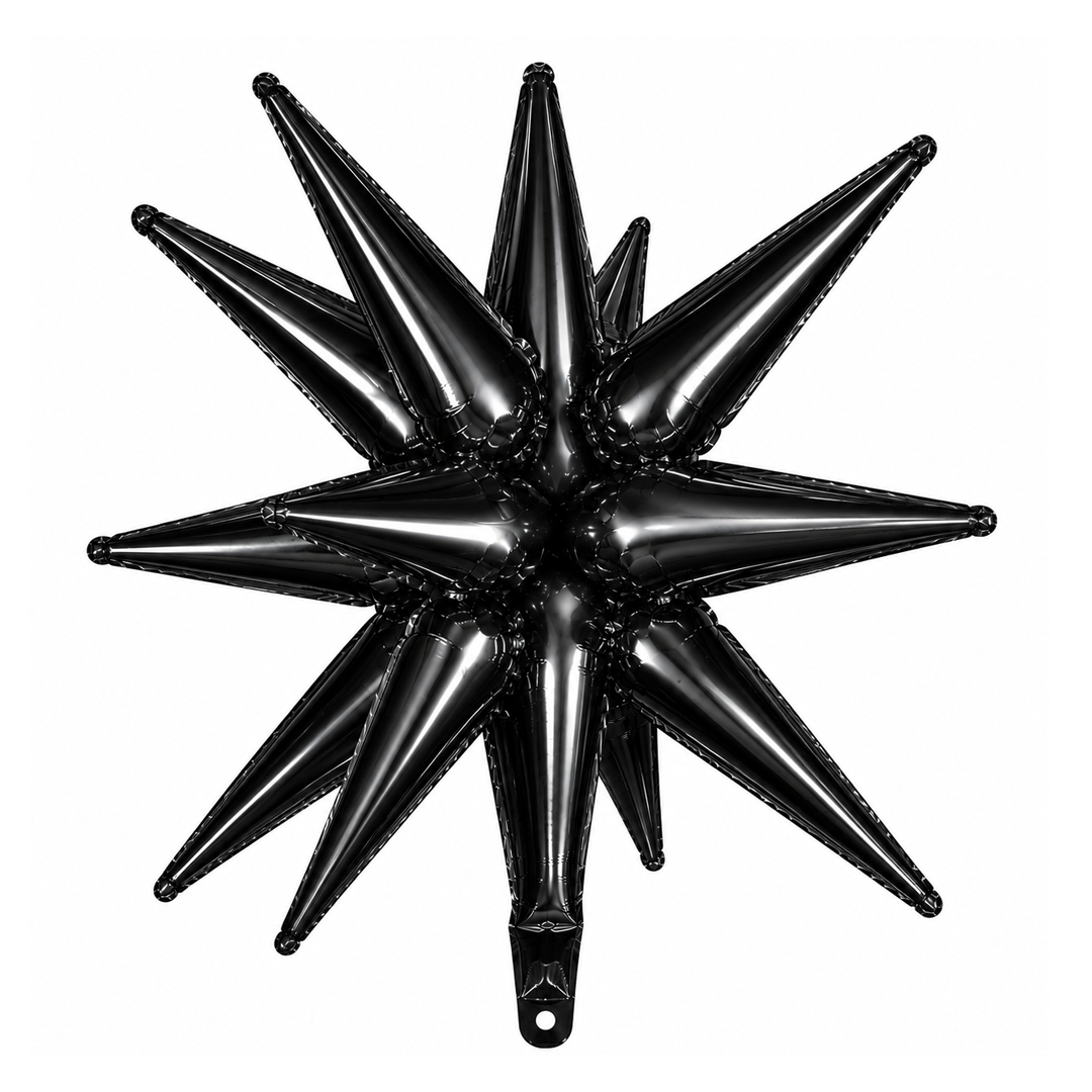 GLOBO METALICO ESTRELLA EXPLOSION NEGRA 26" 65X65CM