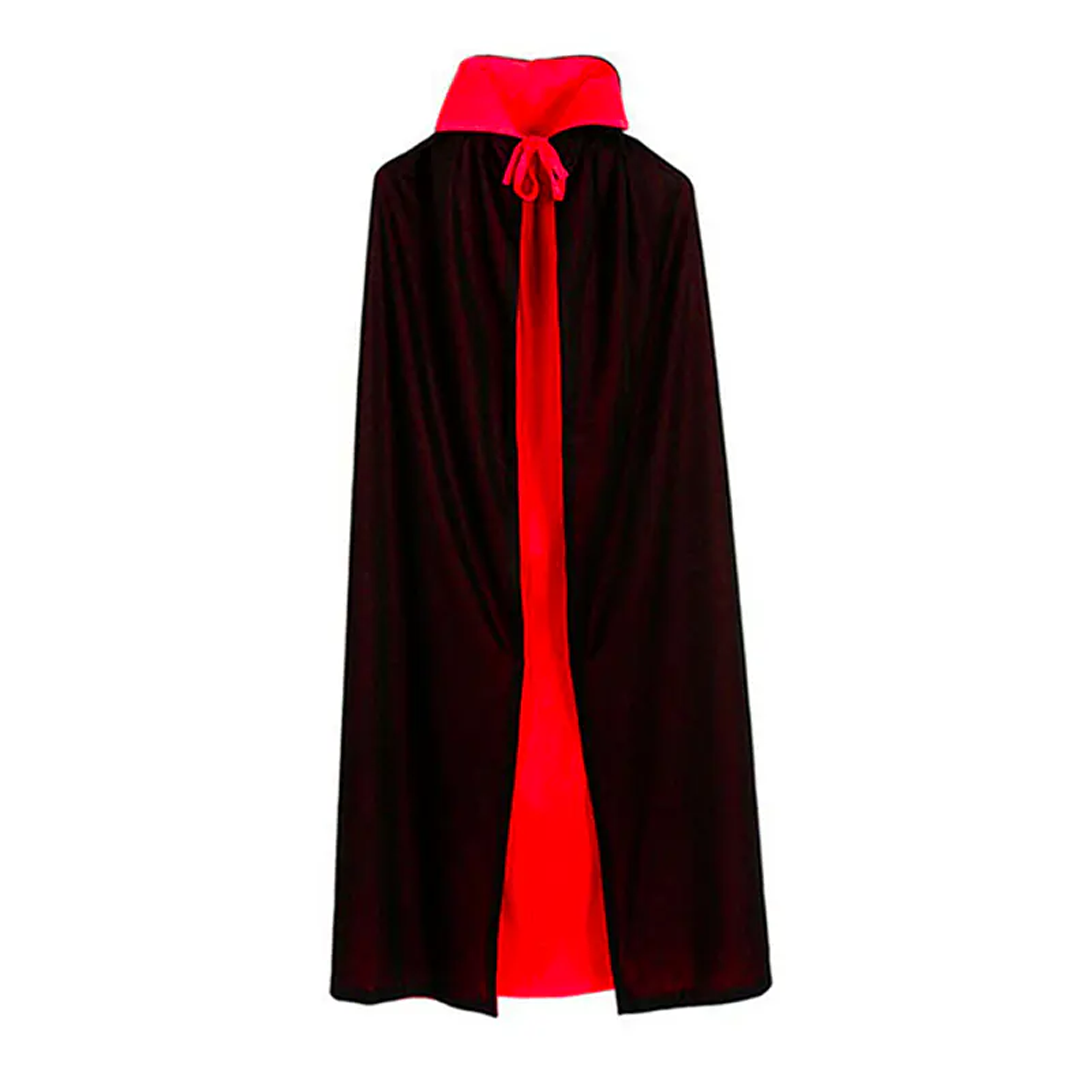 CAPA DE HALLOWEEN ROJA Y NEGRA 80CM X1U