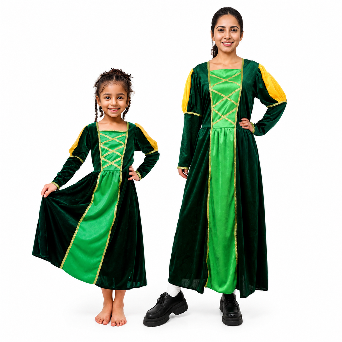 TRAJE PRINCESA VERDE - DIFERENTES TALLAS