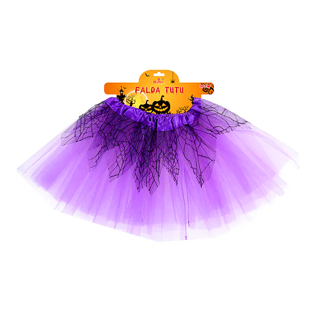 TUTU DE HALLOWEEN MORADO 30CM X1U