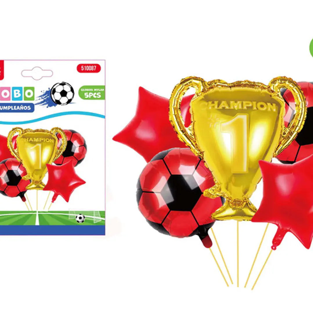 SET DE GLOBO METALICO FÚTBOL