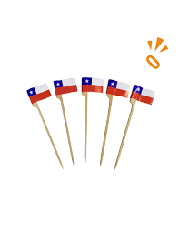 BROCHETAS PALETA BANDERA CHILE 15CM X1U