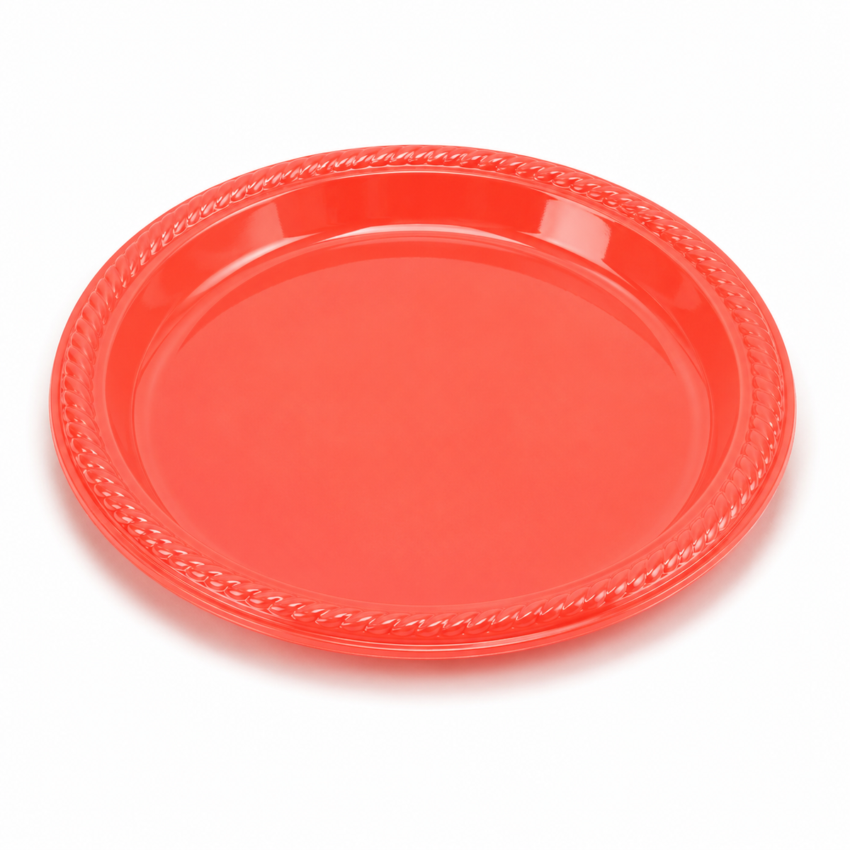 PLATO PLASTICO ROJO 23CM X10U